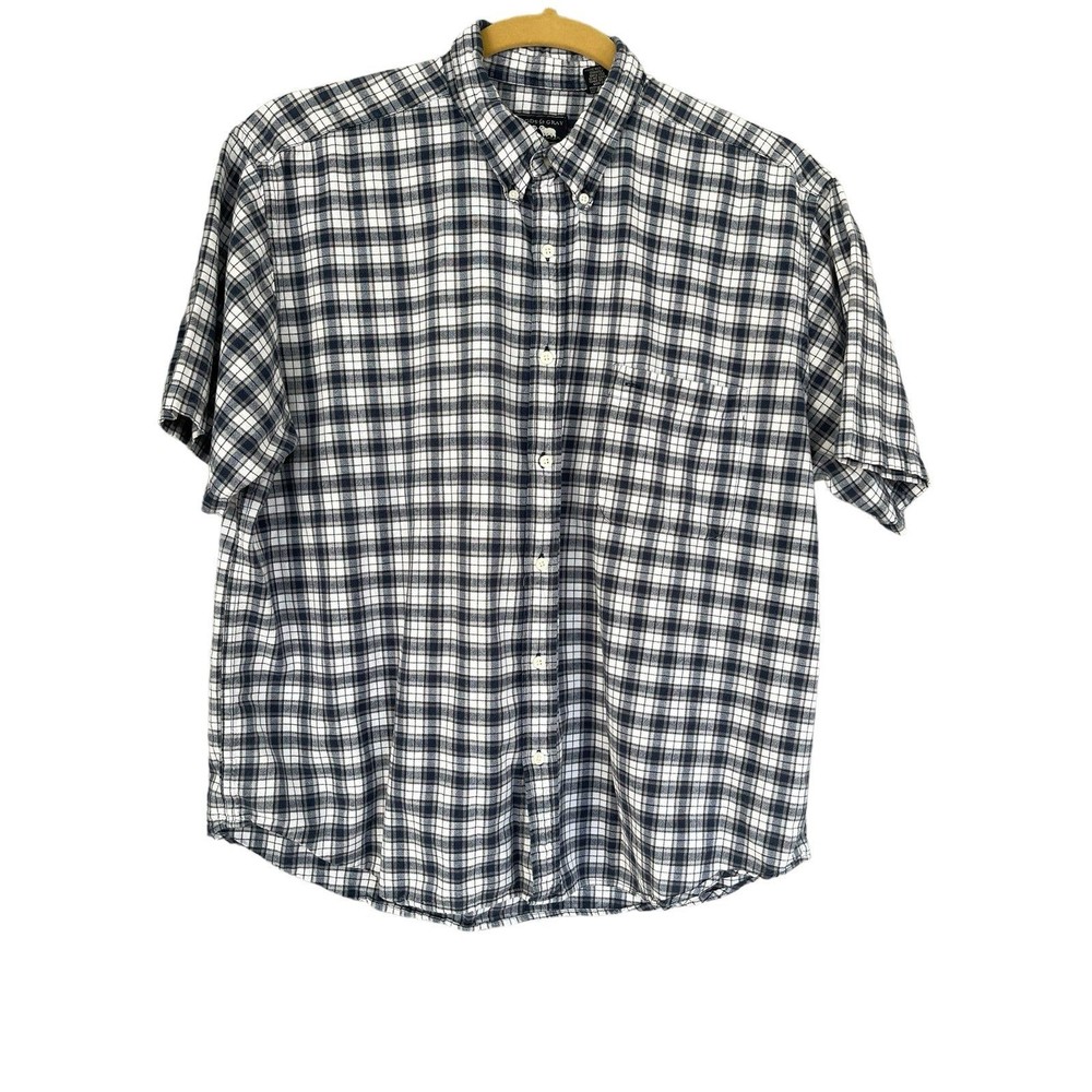 Woods & Gray‎ Mens shirt XXL blue plaid short sleeve button down